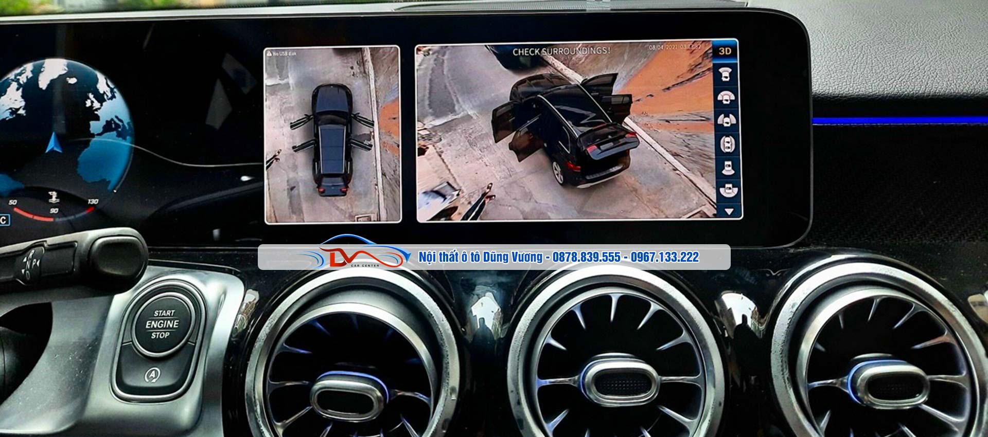 Góc nhìn toàn cảnh 360 độ xung quanh xe Ô tô