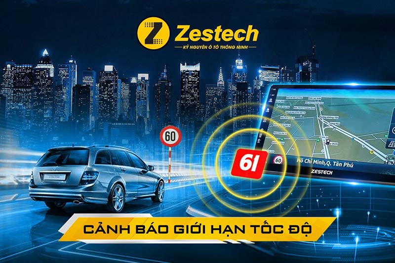 Màn hình Android Zestech ZT22 Cảnh báo giới hạn tốc độ và hiển thị mật độ giao thông