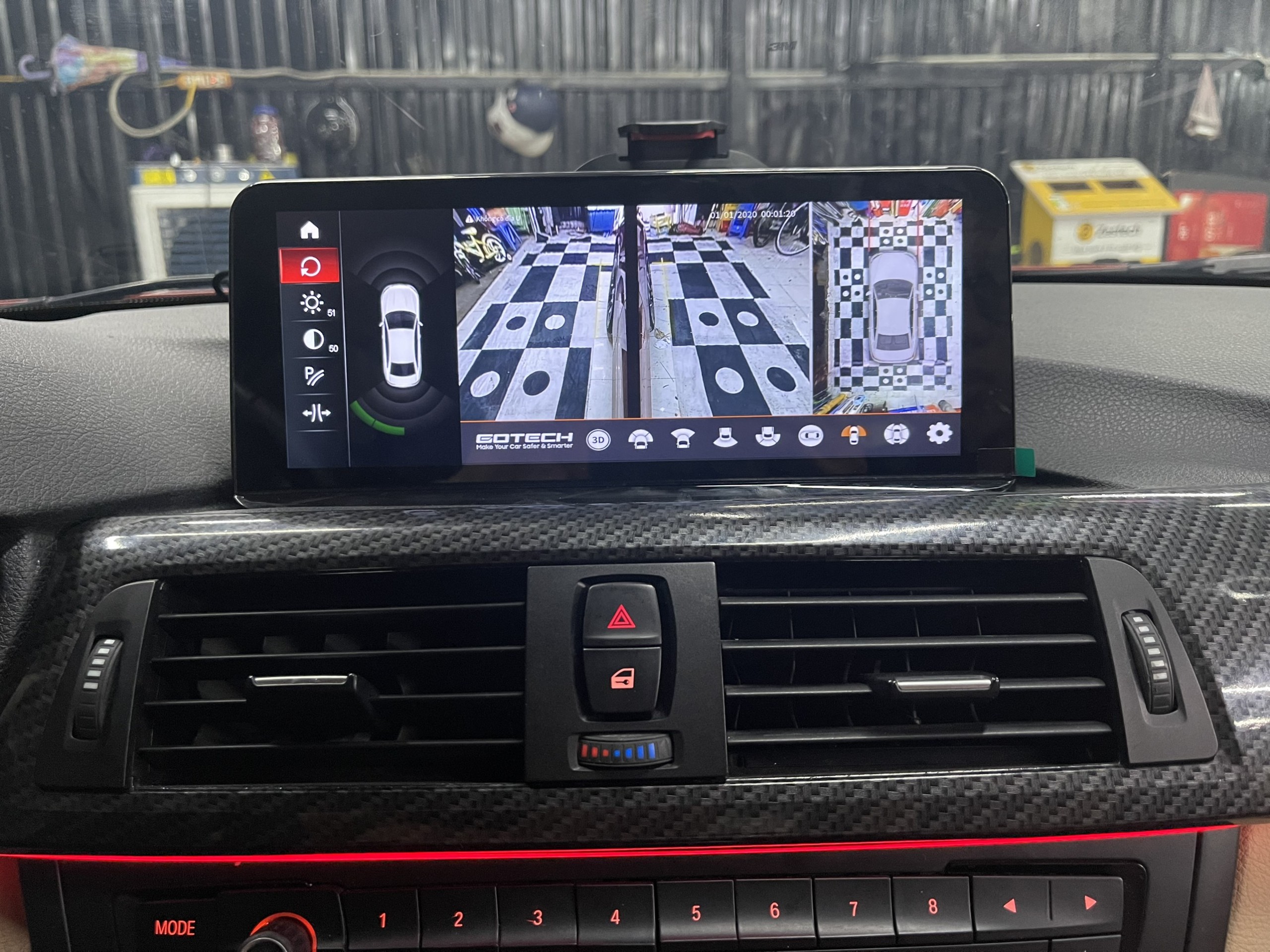 Camera 360 cho xe BMW 320i sau khi lắp đặt