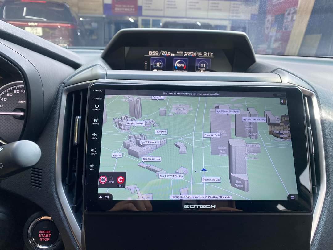 Hình ảnh lắp đặt màn hình android Subaru Forester 2022