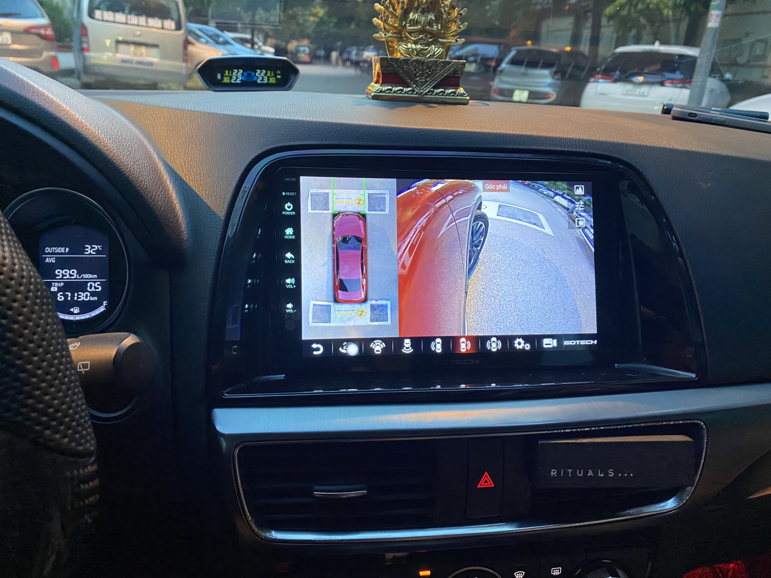 Hình ảnh nâng cấp màn hình liền camera 360 Mazda Cx5 2015